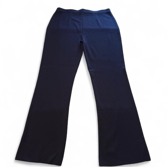 Misook Knit Pull On Pants Sz XL Boot Cut Navy Stretch Work Office Professional - Picture 2 of 5
